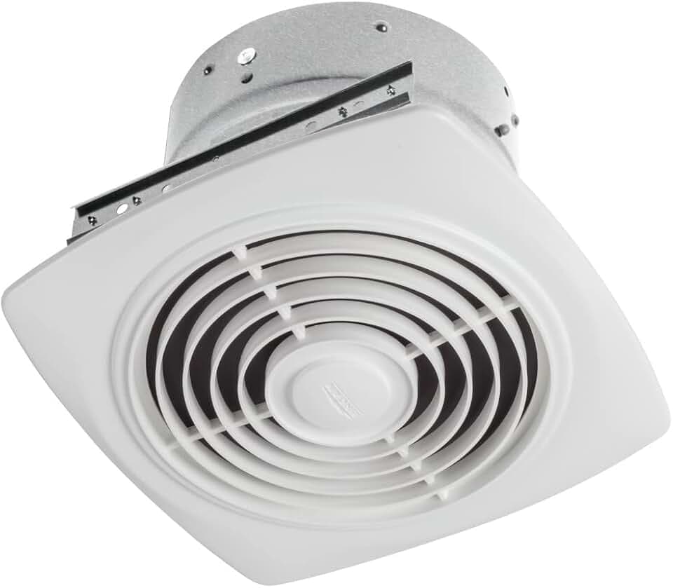 Broan-NuTone 505 Exhaust Fan, White Vertical Discharge Ceiling Ventilation Fan, 8.5 Sones, 200 CFM, 8"