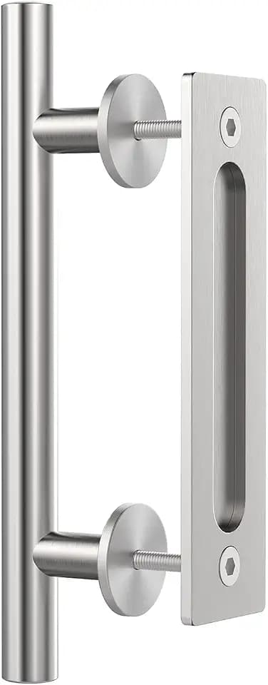 WINSOON 12" Stainless Steel Sliding Barn Door Handles, 1Pack