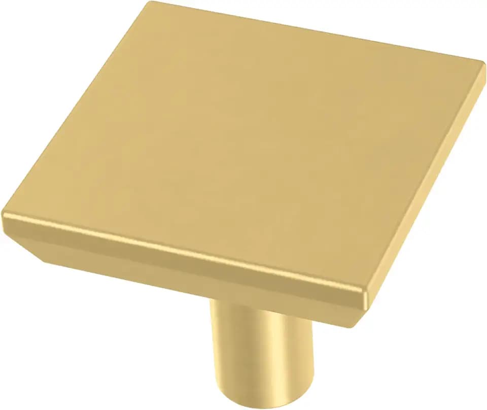 Franklin Brass (10-Pack) – Modern Gold Cabinet Knobs for Dressers, Drawers, Kitchen Cabinet Door, Vanity, Furniture, Closet Knobs, 1-1/8 Inch Square | Simple Square