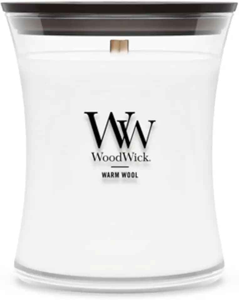 WoodWick Warm Wool Scented Candle, Crackling Wick, 9.7oz