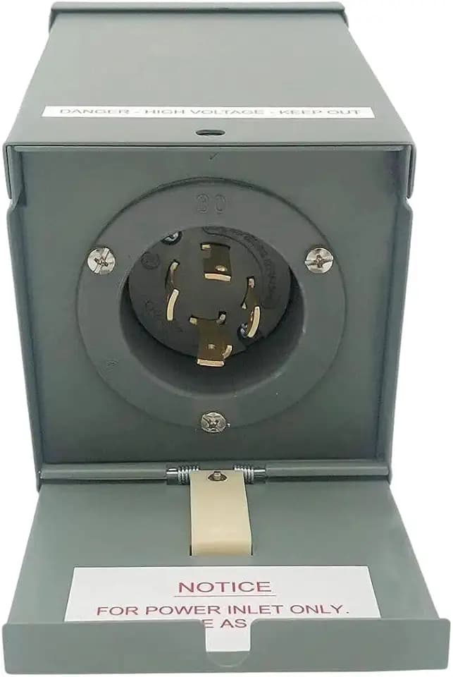 Connecticut Electric 30-Amp Power Inlet Box with Hinged Door, NEMA 3R Power Inlet Box, Generators Up to 7,500 Running Watts, ETL Listed