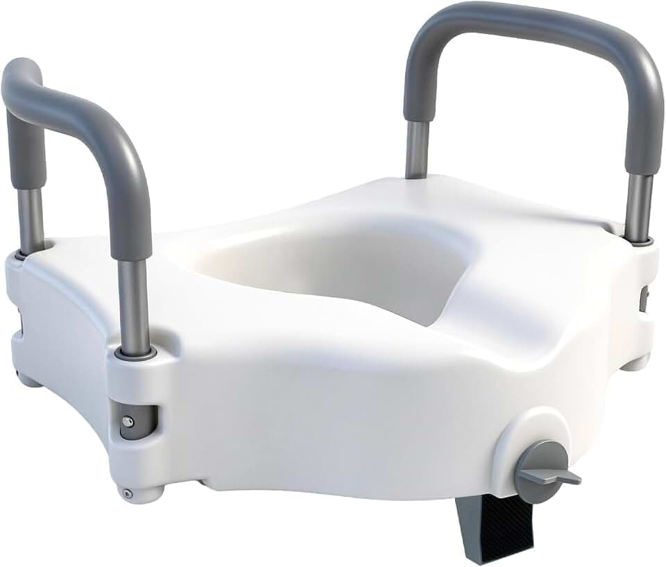 5" Raised Toilet Seat with Removable Handles, Toilet Seat Riser