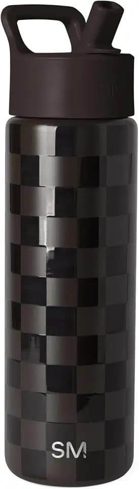 Simple Modern Insulated Water Bottle with Straw | 22oz | Checkered
