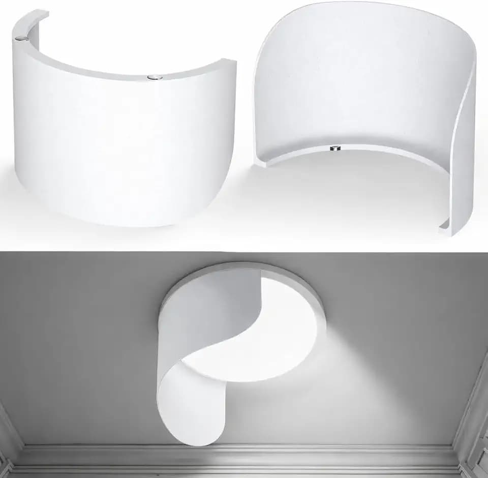 4-Pack 6-Inch Magnetic Recessed Light Half Shields, White Anti-Glare Covers for Ceiling Can Lights, Smooth Rounded Edge, Tool-Free Snap-On