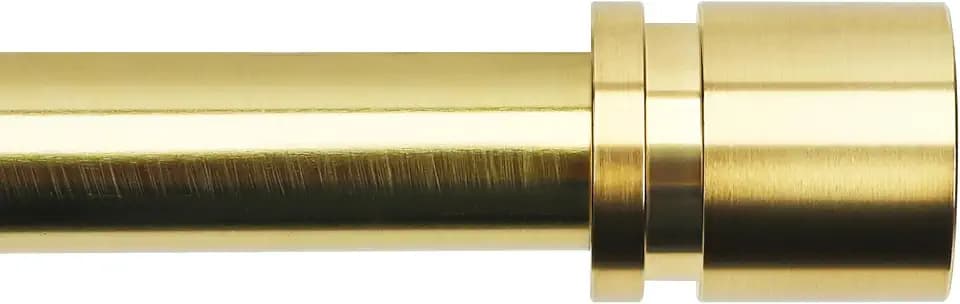 Byondeth Curtain Rods for Windows 16 to 48 or 60 Inches Max Adjustable Length 1 Inch Diameter Window Curtain Rod with Aluminium Finials, Gold