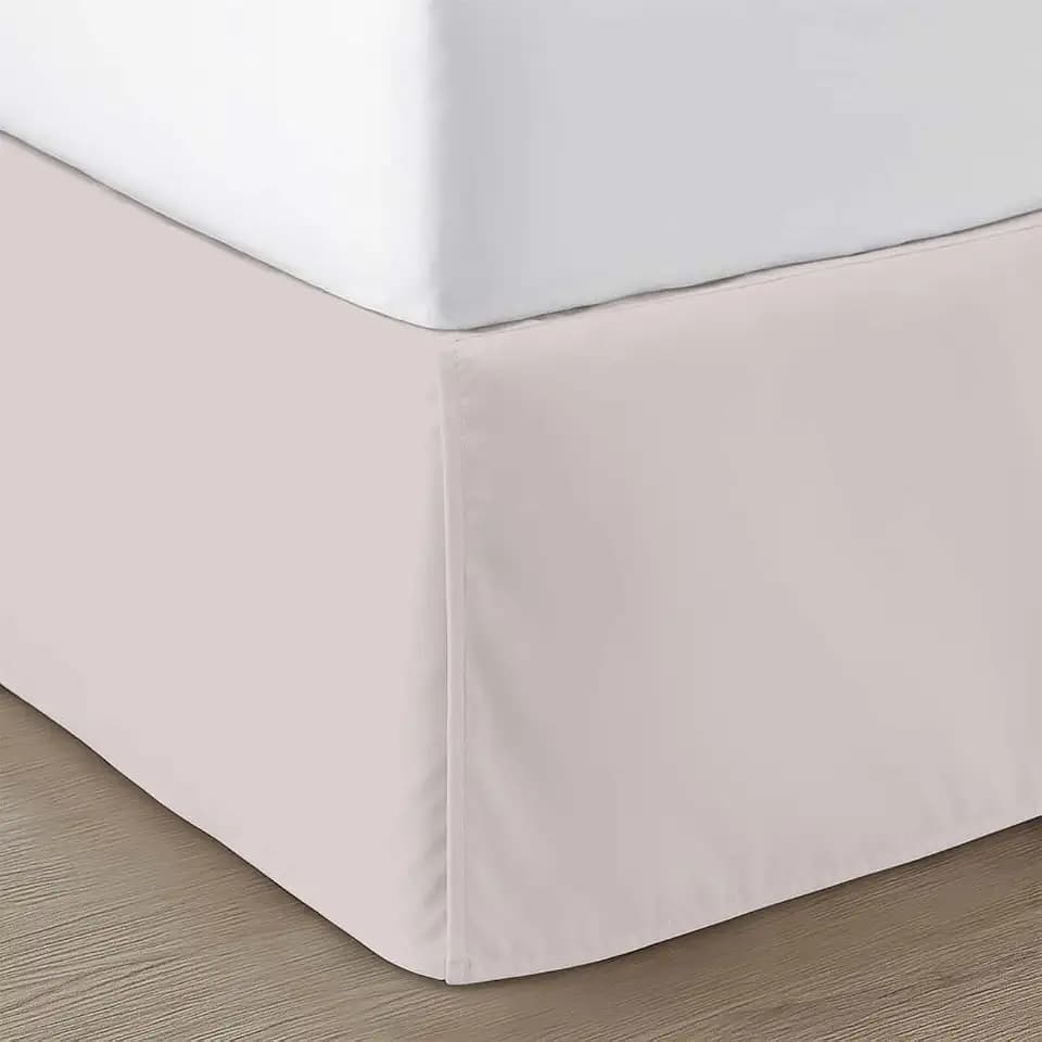 SGI Bedding 18 inch Drop Bed Skirt Queen Size - Platform Style with Secure Fit, Classic Tailored Look, Elegant Pleated Style Dust Ruffle, Split Corners, Wrinkle Resistant Microfiber - Light Grey