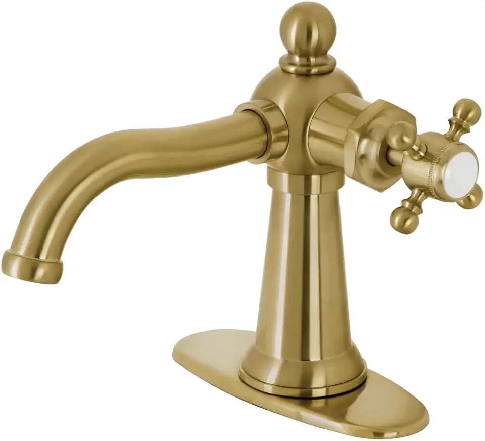 Kingston KSD154BXBB Single-Hole Bathroom Faucet, Brushed Brass
