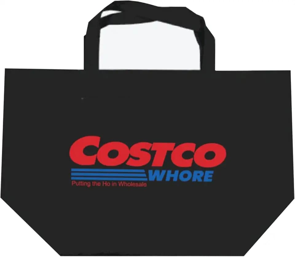 Cost-ho Whore Reusable Non-Woven Lightweight Grocery Tote Bag, Funny Gift Bag, Black, Pack of 2