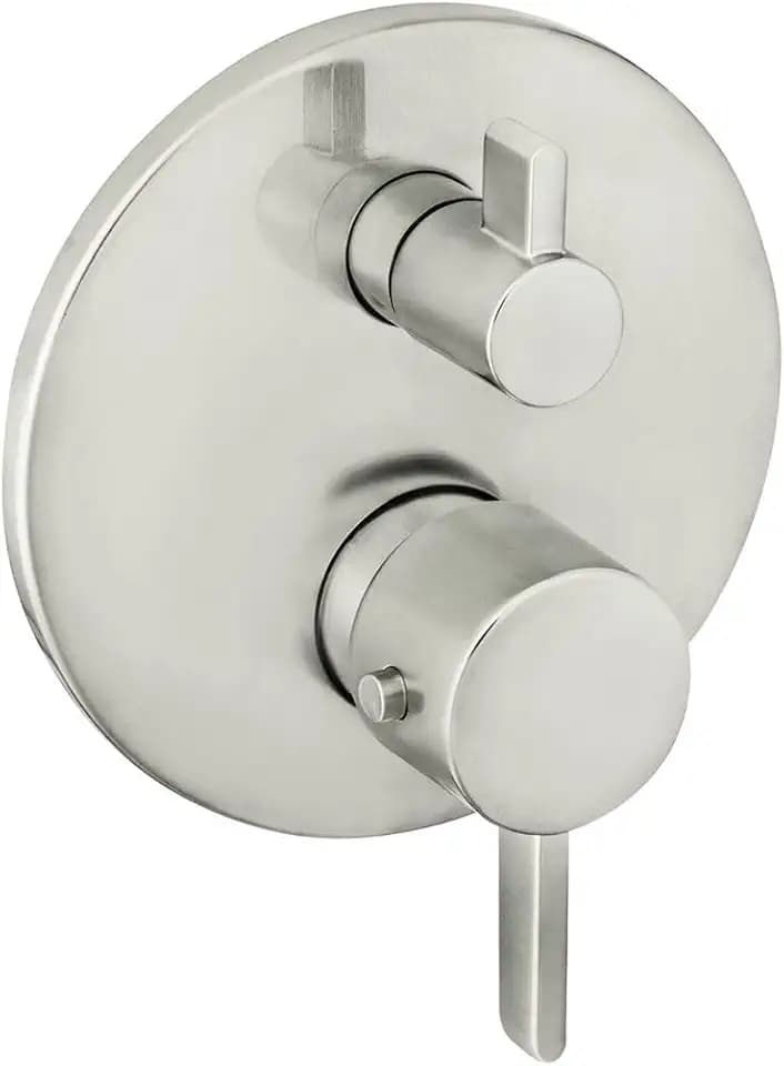 hansgrohe Ecostat Modern Thermostatic Shower Valve Trim with Temperature Control in Brushed Nickel, 04230820