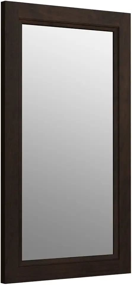 KOHLER 99665-1WB Damask 36.75-Inch x 21.75-Inch Rectangular Framed Mirror, Claret Suede