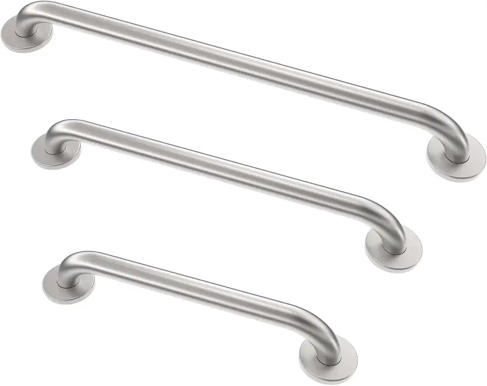 Grab Bar Bundle for ADA Compliance, Brushed Stainless Steel 1.5" Diameter 3-Piece Set (18", 36", 42") for Commercial Restrooms & Shower Safety Bars for Seniors