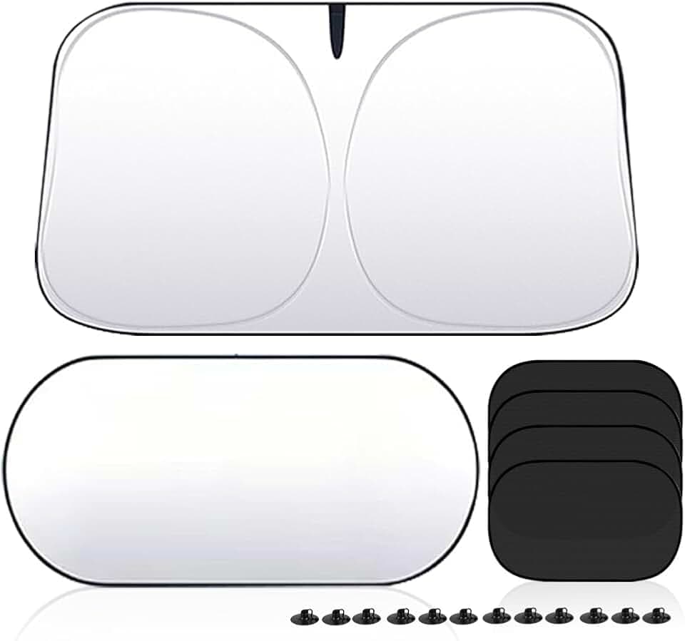 Sonnenschutz Auto Frontscheibe, 145×80cm Autoscheiben Sonnenschutz Windschutzscheibe, Sonnenblende Auto Frontscheibe, Car Sun Protection, Windshield Sun Shade, Hitzeschutz Auto Frontscheibe UV Schutz