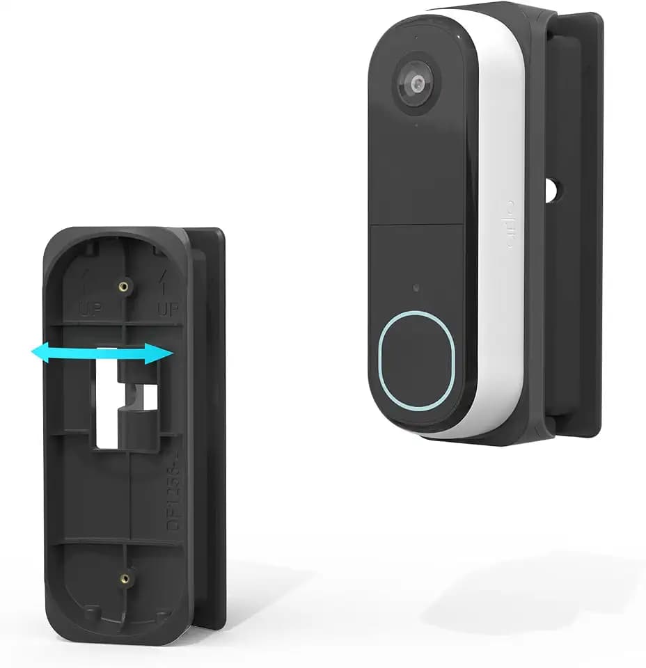 Adjustable 0 to 45 Degree Left and Right Angle Mount Compatible with Arlo Video Doorbell 2K/HD 2nd Generation (Black)