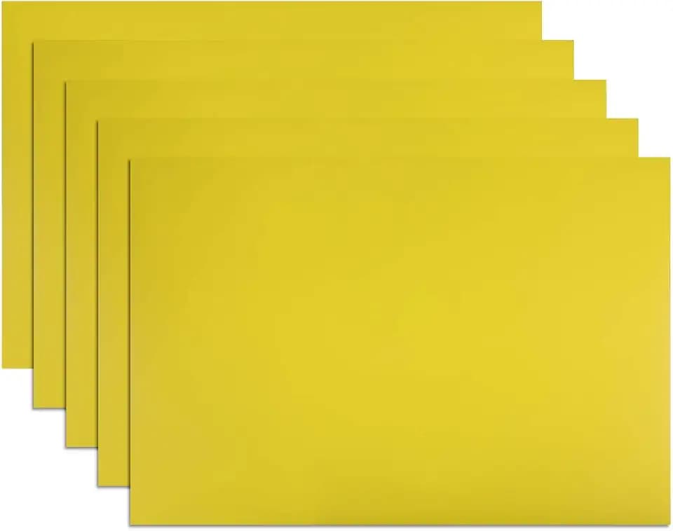 uxcell 5 Pcs Dry Erase Magnetic Strip 11.7" x 8" Magnetical Sheet Labels Stickers Writable Yellow for Whiteboards Refrigerator and Crafts