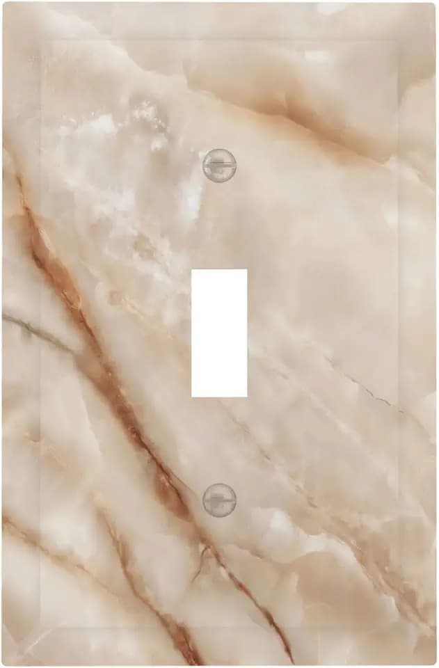 Beige Marble Light Switch Cover Decorative Single Toggle Wall Plate