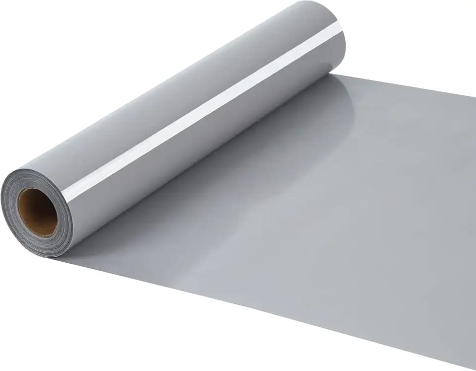 HTV Iron on Vinyl 12Inch by 12ft Roll HTV Heat Transfer Vinyl for T-Shirt HTV Vinyl Rolls for All Cutter Machine - Easy to Cut & Weed for Heat Vinyl Design (Gray, 12ft)