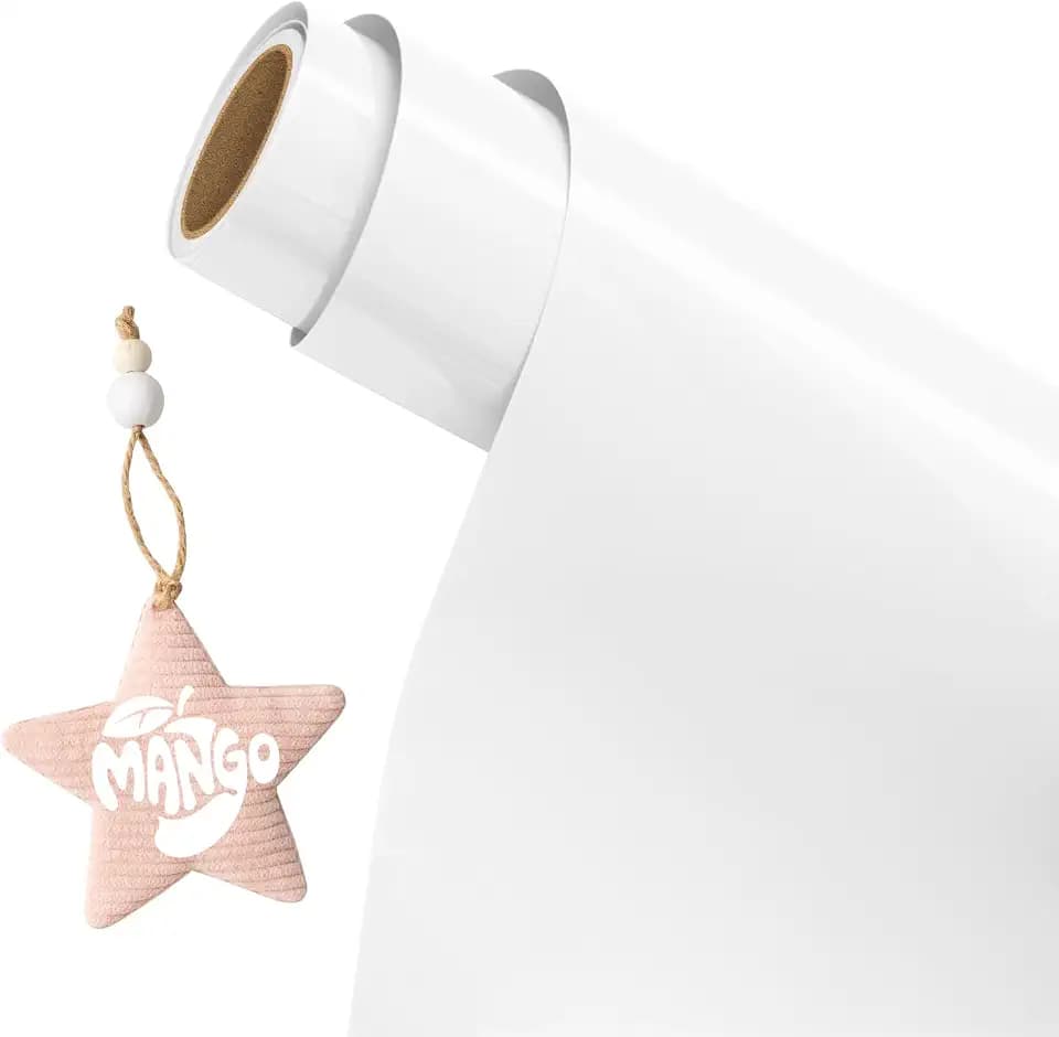IModeur PU Plotterfolie Textil Weiß – 30,5 x 300 cm Flexfolie Plotter Textil weiß für Silhouette Cameo, Textilfolie für Kleidung, Mützen, Hosen, andere Stoffe