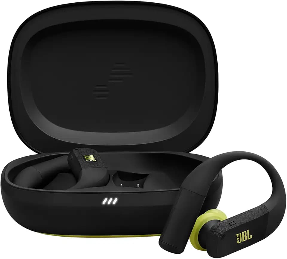 JBL Endurance Peak 4 Kabellose Sport-Ohrhörer, Schwarz/Limette