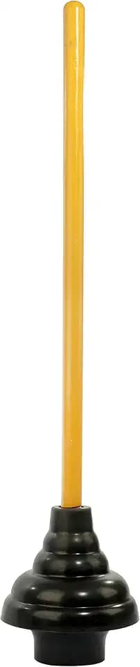 LDR 512 3410A Heavy Duty Drain Handle Double Thrust Rubber Force Cup Removes Clogs for Bathrooms, Kitchens, Baths, Showers, Powerful Commercial and Residential, 26.40"X5.35", Wood Flange Plunger