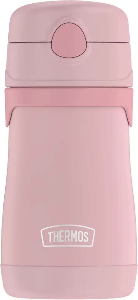 THERMOS BABY 10 ounce Stainless Steel Vacuum Insulated Straw Bottle, Rose