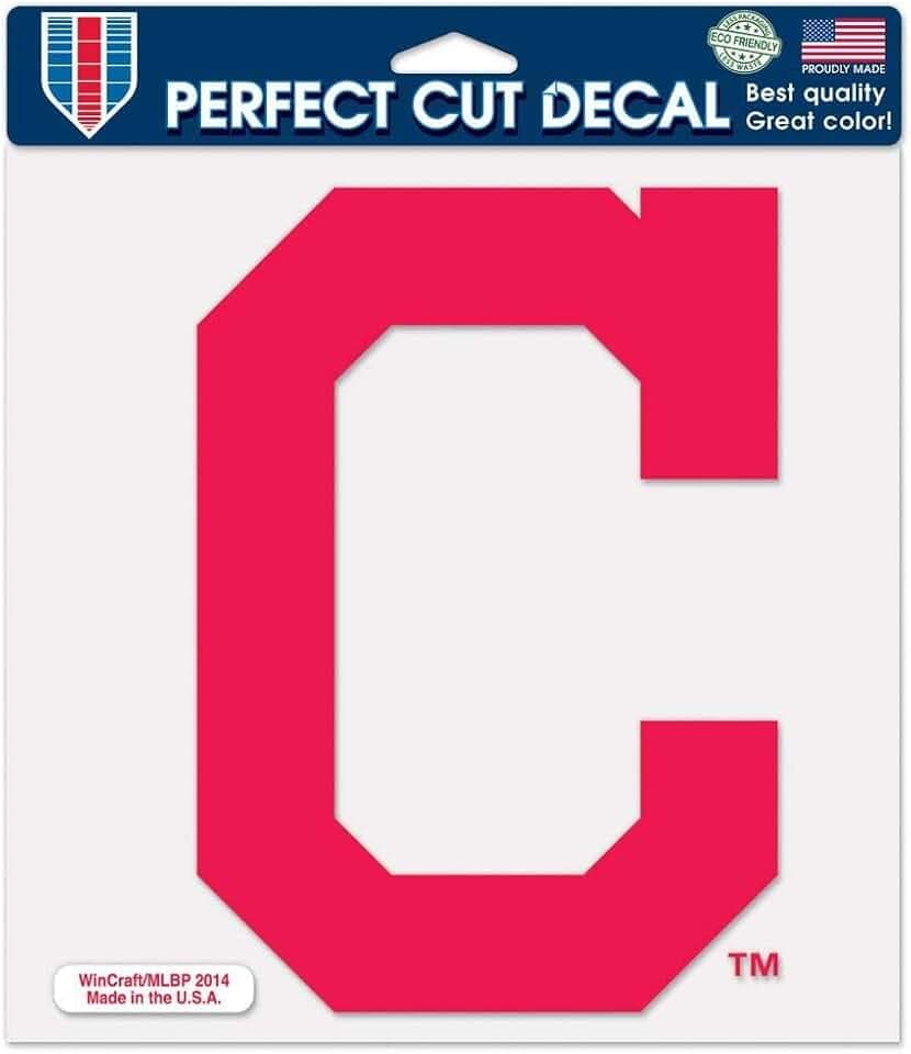 Wincraft MLB Cleveland Indians 23124014 Perfect Cut Color Decal, 8" x 8", Black