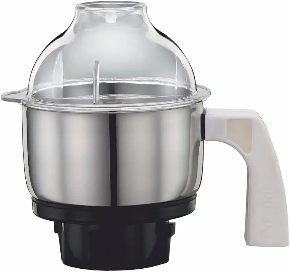 Preethi MGA-504 Stainless Steel Genie Jar for Eco Twin, Plus/Chef Pro and Blue Leaf, 0.5-Liter, Silver