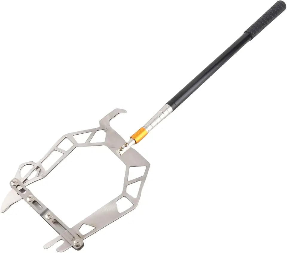 Keenso Boat Mooring Rope Dock Hook, U Type Mooring Rope Threader Stainless Steel Dock Hook Cable Wire Guider Ship Parking Tool (with Telescopic Rod)