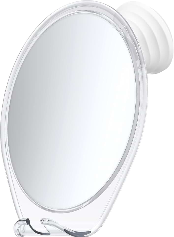 HONEYBULL Fogless Shower Mirror for Shaving with Suction Mount, White