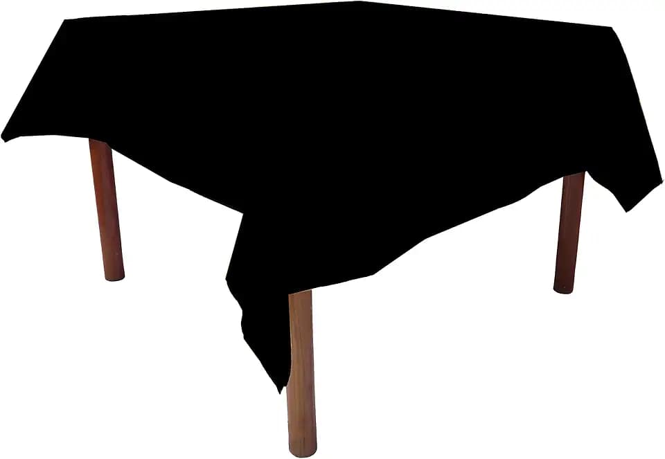Square Tablecloth, 90 X 90 Inches, Washable Reusable Black Large Tablecloth with Hemmed Edge for Buffet Table, Kitchen, Dinner, Wedding