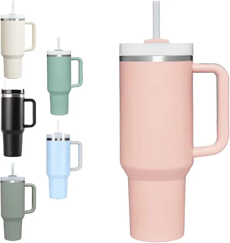 Insulated Tumbler, Stainless Steel Tumbler with Leakproof Lid for Water, Coffee or Iced Tea. Cup Holder Compatible for Travel, BPA-Free Water Bottle, Vacuum Insulated Tumbler.