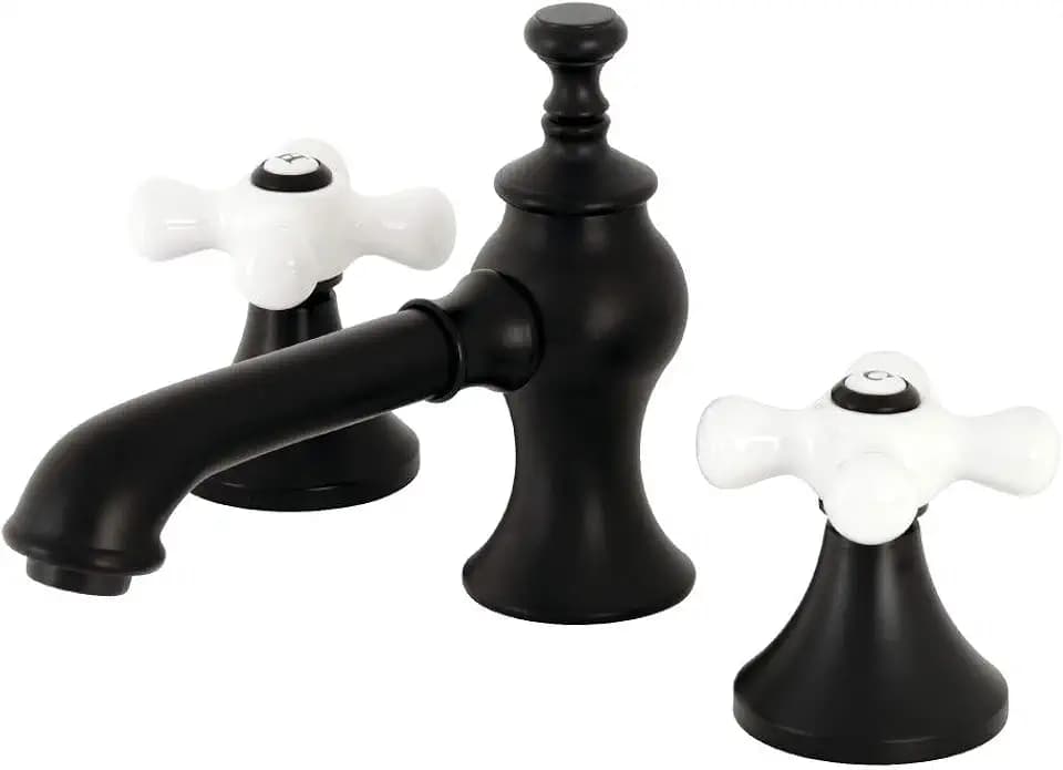 Kingston KC7060PX Widespread Bathroom Faucet, Matte Black