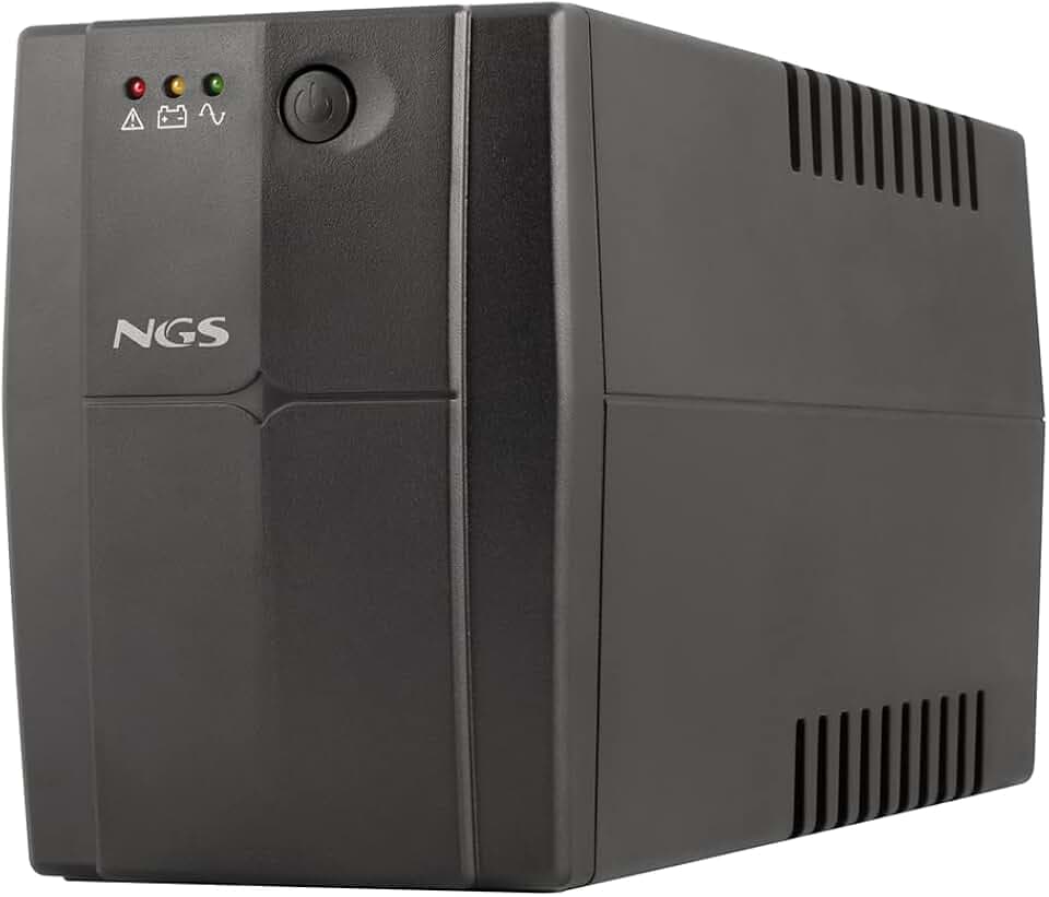 NGS FORTRESS1200V3 - Unterbrechungsfreie Stromversorgung USV, Off Line UPS 800 VA, konstante Ausgangsspannung 480W für 2 Schuko-Steckdosen