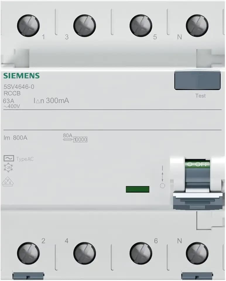 Siemens 5SV Leitungsschutzschalter clase-ac 4-polig 63 A 300 mA 70 mm