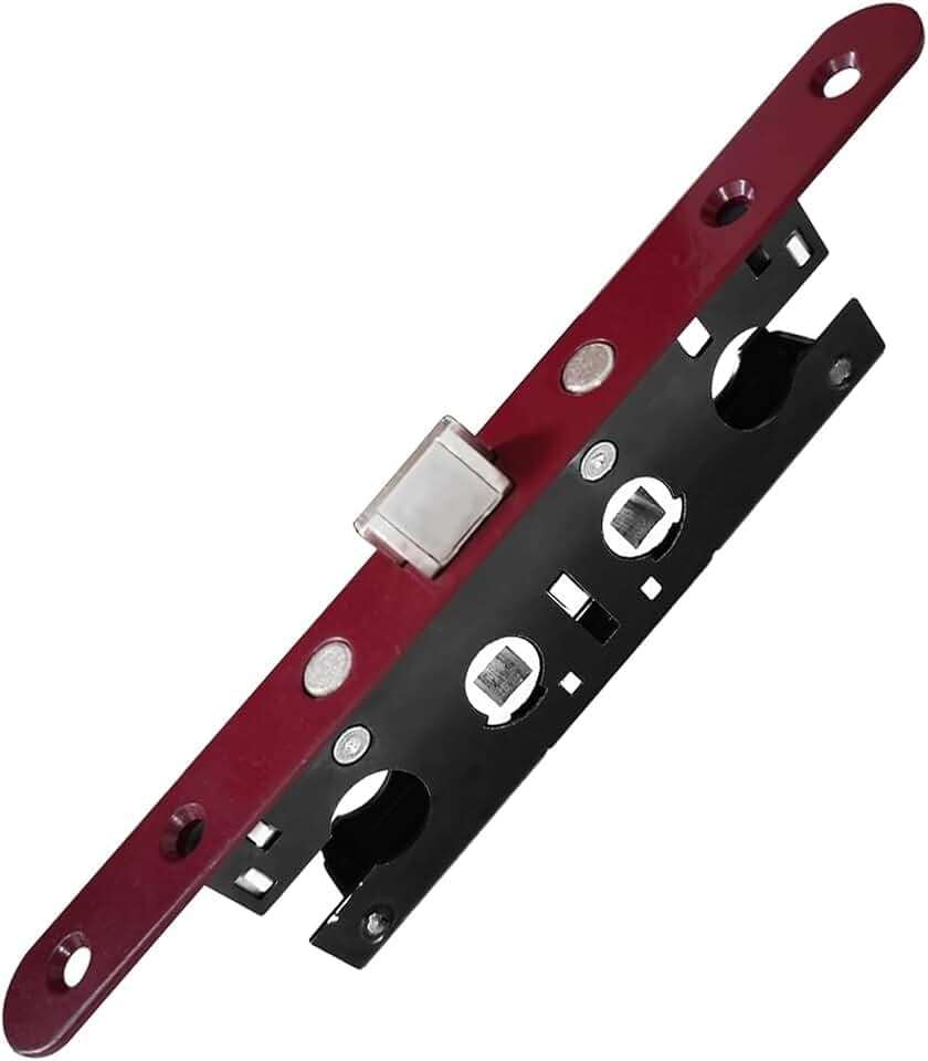2 Point Bolt Mortise Lock Set Storm Door Fits Pella Handleset, Storm Door Lock Replacement Parts, Red Face Plate