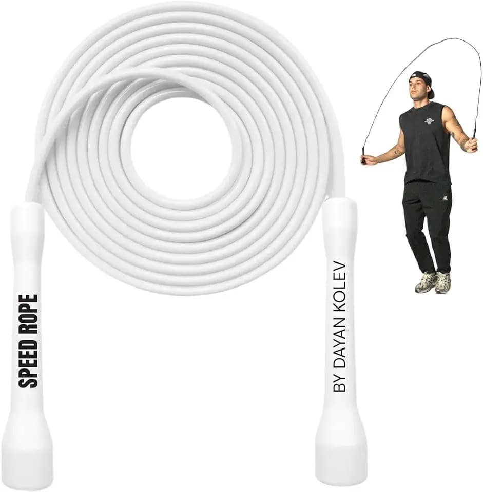 Swissskip Speed-Springseil von Dayan Kolev, 5 mm PVC-Springseil, ideal für Anfänger und Fortgeschrittene, entworfen für Fitness, Cardio, Boxen und Crossfit, verstellbare Länge mit unzerbrechlichen