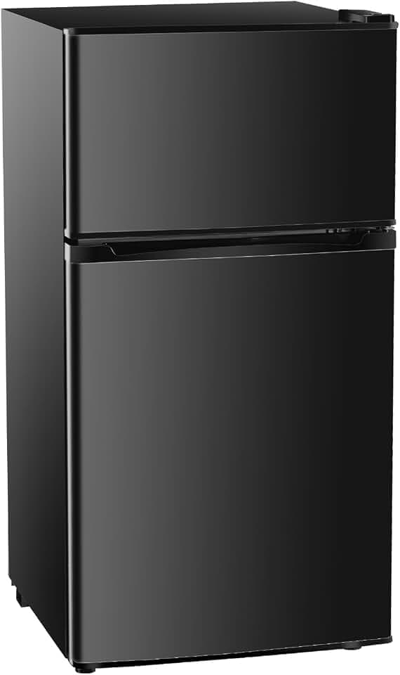 OLIXIS 3.2 Cu.Ft Mini Fridge with Freezer, Small Refrigerator, Black