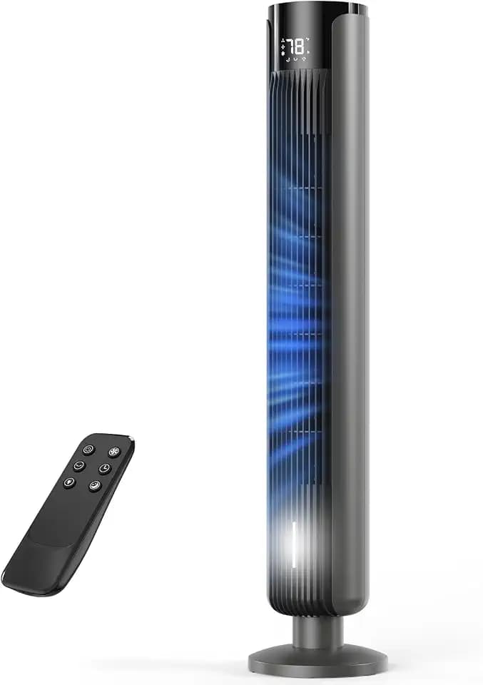 2026 Upgraded Tower Fan for Bedroom - 36 inch 3 Speeds Ultra Quiet Standing Fan with Remote,70° Oscillation,12H Timer with Led Display,Sleep Mode & Night Light,Bladeless Fan for Indoors Home Office