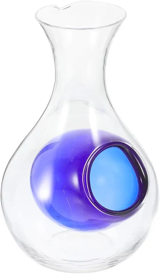 BESTOYARD Glass Wine Decanter Blue 400 Ml Ice Chamber