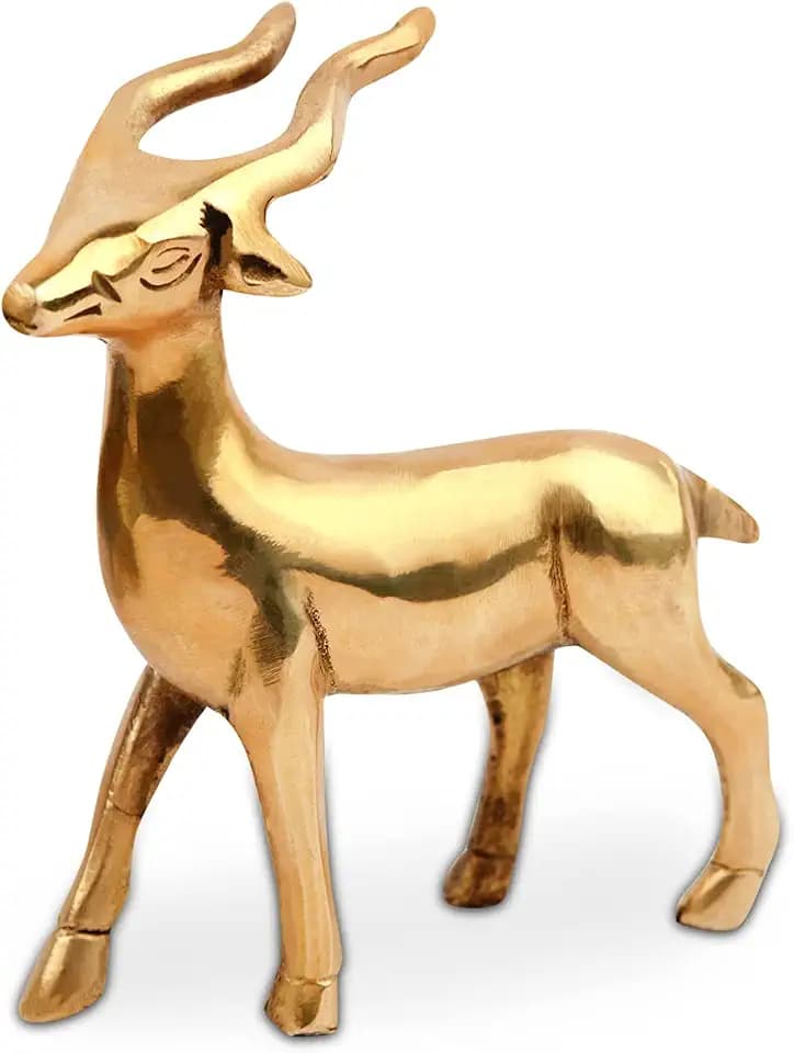 Small Deer Statue | Designer Deer | Vastu Brass Showpeice | Home & Office Decor | Vastu Shastra & Feng Shui Remedies | Size - 3.5 Inch Approx.