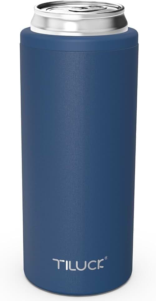 TILUCK Skinny Can Cooler, Stainless Steel Insulated Slim Cans, 12 oz
