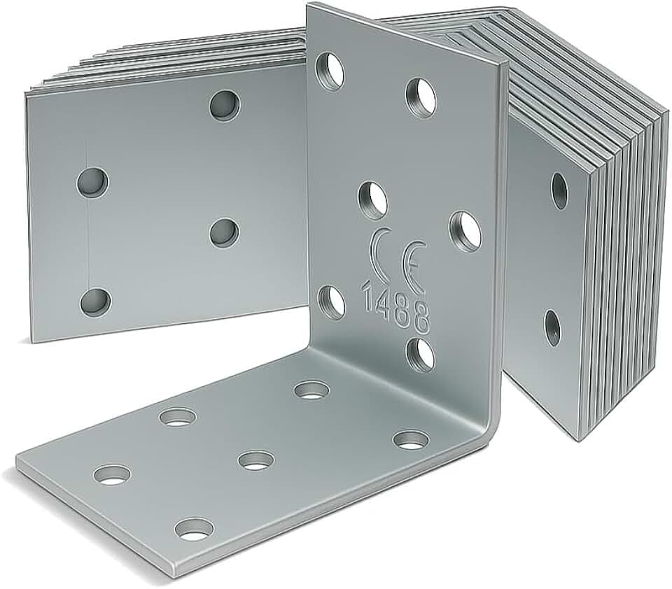 ERKO Winkelverbinder Metallwinkel Stahl verzinkt, 10 Stück, 60x60x40x2mm