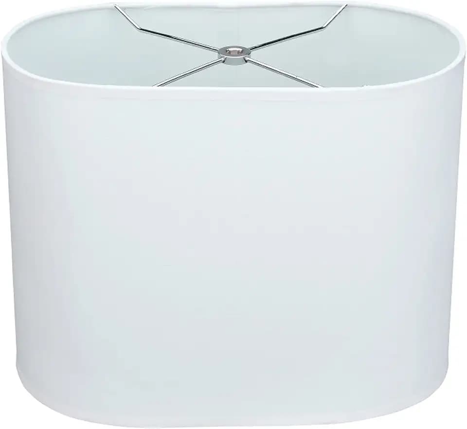 Aspen Creative 37001A Transitional Oval Hardback Shaped Spider Construction Lamp Shade in Off-White, 13 1/2" wide (8" + 13 1/2") x (8" + 13 1/2") x 10 1/2"