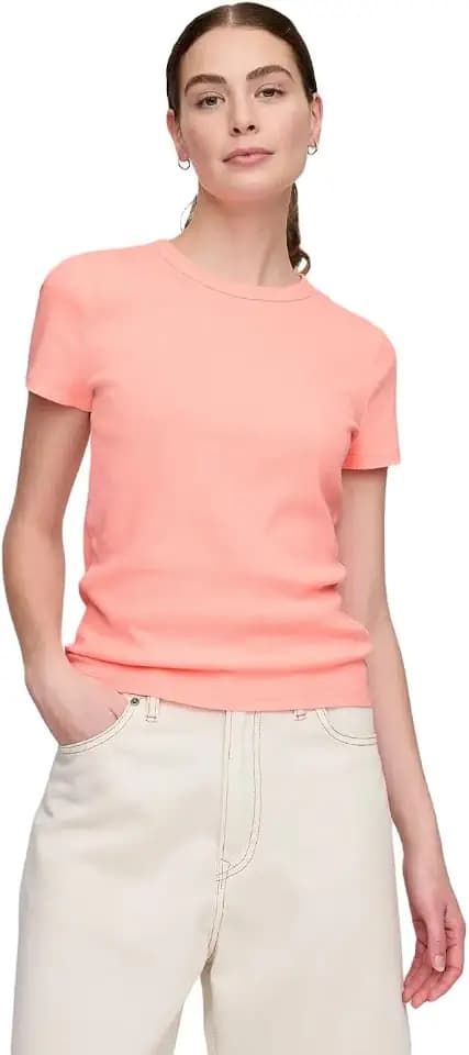 GAP Women's Short Sleeve Ribbed Knit Top