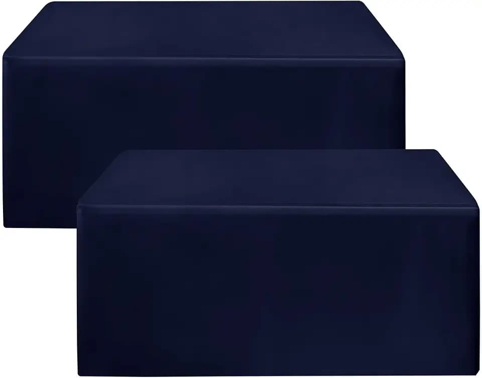 Fitted Table Cloths For 6 Foot Rectangle Tables,Vendor Booth 2 Pack Navy