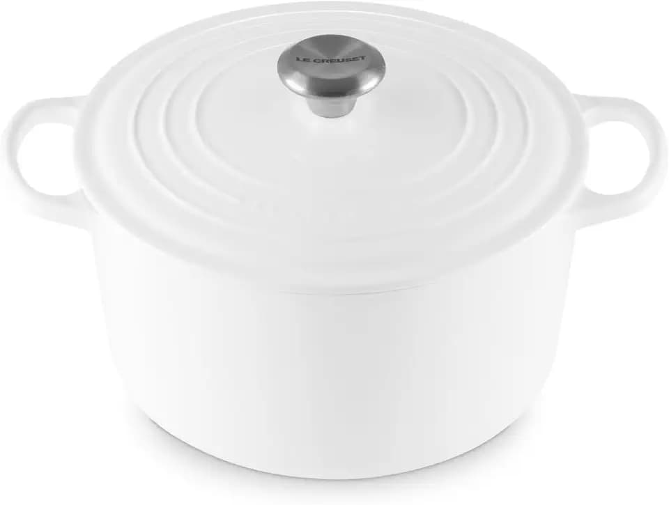 Le Creuset Enameled Cast Iron Signature Deep Round Oven, 6.5 qt., White