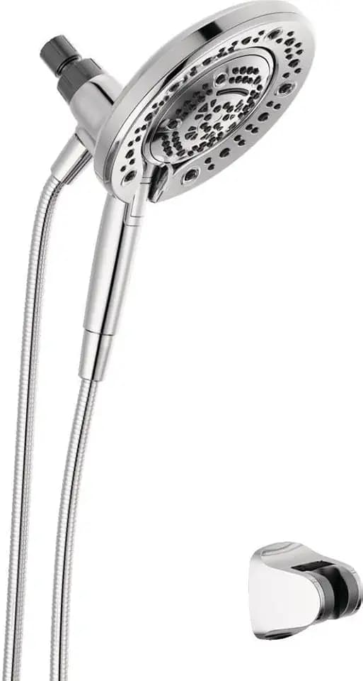 Delta Faucet 7-Setting In2ition Dual Shower Head with Handheld Spray, Chrome Shower Head with Hose, Showerheads & Handheld Showers, Handheld Shower Heads, Detachable Shower Head, Chrome 75687D