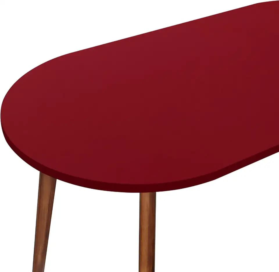 NEWISHER Fitted Oval Tablecloth 48 x 68 Inch Elastic Table Cloth Burgundy