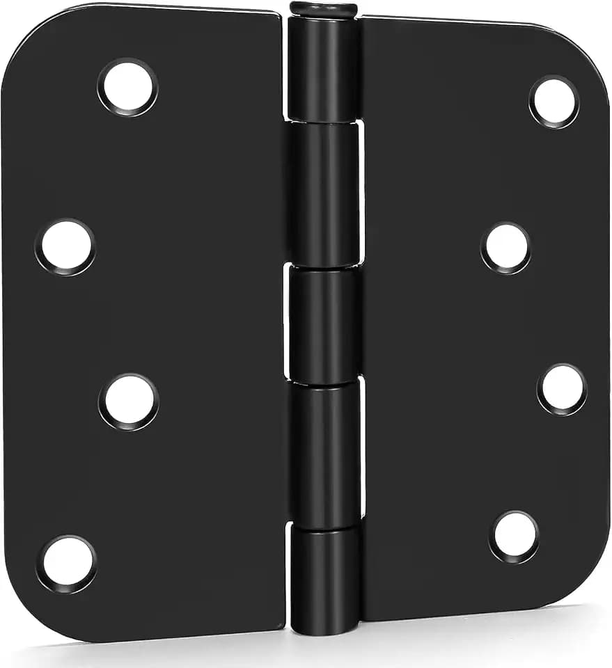 Goldenwarm 24Pack Matte Black Door Hinges 4"x 4" with 5/8" Radius Corners