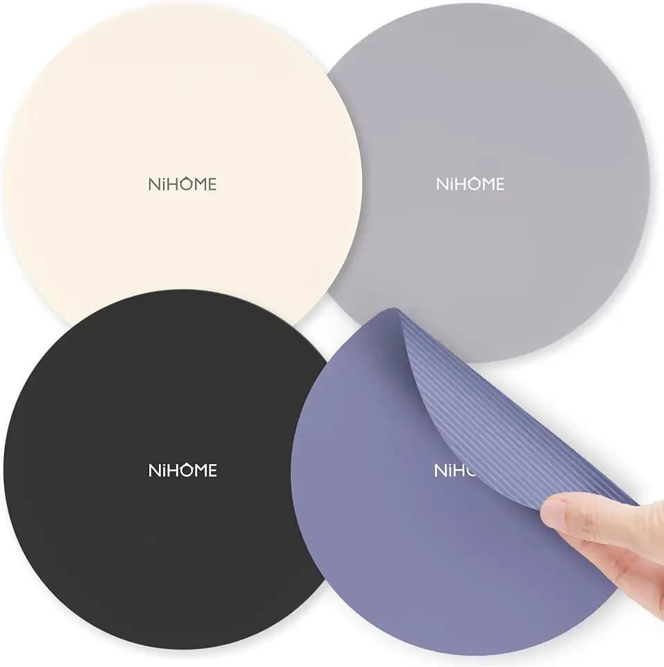 NiHome Silicone Jar Opener Gripper Pads, 6 In for Seniors, Neutral, 4 Pack