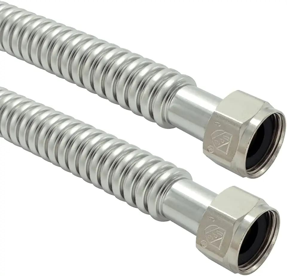 TTFLEX 24" Water Softener Flex Hose 1" x 1" FIP Connector, 0.7" ID, 2Pack